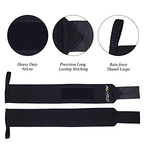 WEIGHTLIFTING WRIST WRAPS With 18" True Length With Thumb Loop