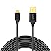Anker 10ft / 3m Nylon Braided Tangle-Free Micro USB Cable with Gold-Plated Connectors for Android, Samsung, LG, HTC, Nexus, Sony and More (Black)
