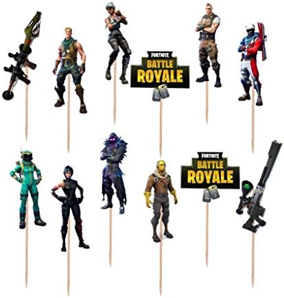 12pc Fortnite Fortnite Cupcake Toppers Birthday Party Latex Balloons balloon