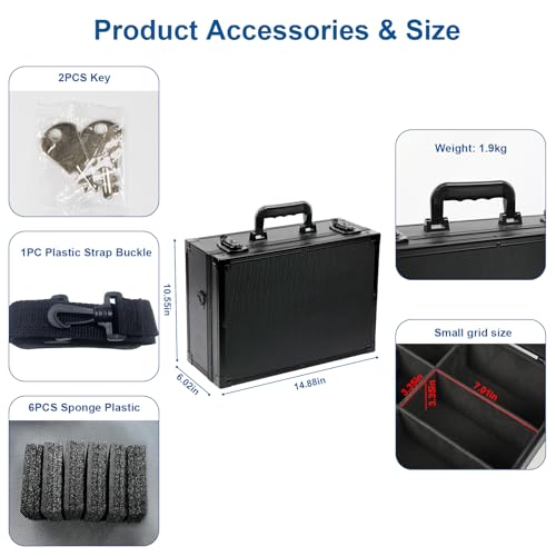 iDiskk Toploader Storage Box - Custodia per carte da 600+ con serratura, protezione resistente per carte sportive/di trading, organizzatore imbottito con chiavi，top loader storage box