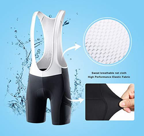 image for Santic Bib Cycling Shorts Mens 4D Padded Bicycle Breathable Half Pants