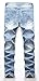 NITAGUT Men's Ripped Slim Straight fit Biker Jeans with Zipper Deco (36Wx32L, Vintage Blue)
