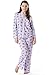 Casual Nights Women's Long Sleeve Striped Lace Trim Pajama Set