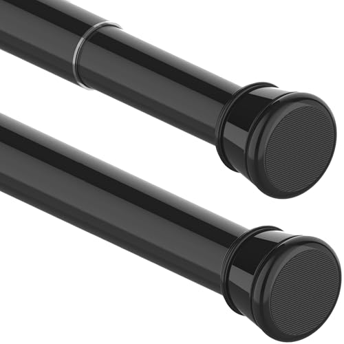 3 m Telescopic Pole Clip On Rod No Drilling Extra Long Bathroom Bedroom Black (190-360CM, Φ32mm)