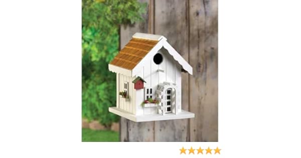 Amazon Com Wooden White Birdhouses Hummingbird Chickadee