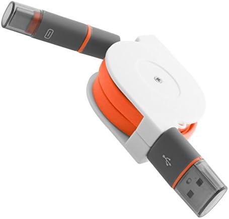 Mimgo Store Micro USB Retractable Cable High Speed 3ft Type C &amp; Micro Charging Cable for LG G5 Oneplus2 Android (Orange)