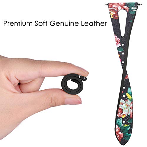EZCO Leather Bands Compatible with Samsung Galaxy Watch Active 2 / Active/Gear Sport/Galaxy Watch 42mm, Soft Genuine Leather Watch Band Strap Replacement Wristband Accessories Women Man - Thumbnail 2
