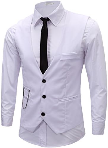 ERZTIAYMen's Formal Dress Business Slim Fit Sleeveless Jacket Suit Vest Waistcoat