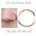 14K Rose Gold Seamless Nose Ring Cartilage Hoop Earring 24G 22G 20G 18G 16G Daith Helix Conch Tragus Orbital Rook Snug Auricle Pinna Industrial Scaffolding