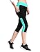 Neonysweets Womens Yoga Capri Tights Running Fitness Pants Leggings Black Aqua M