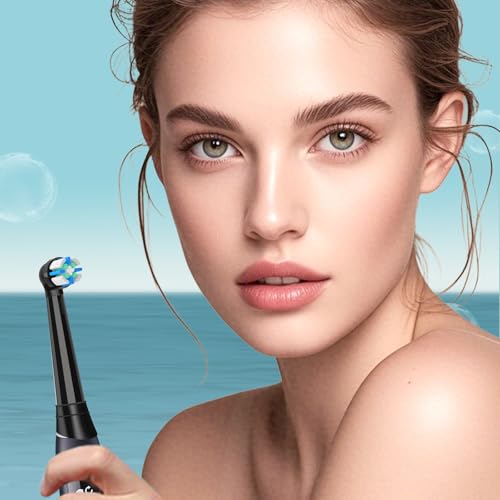 6 Heads Compatible with Oral B iO 2/3N/3/4/5/6/7/8/9/10 Electric Toothbrushes, Oral B IO Compatible Heads for Effective Cleaning and Protection of Teeth (Black/White)