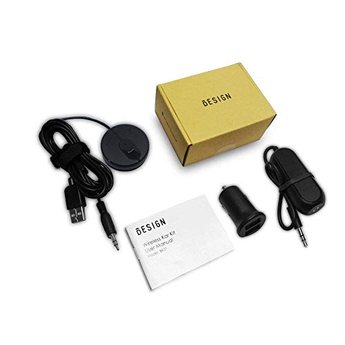 BESIGN BK01 Bluetooth Car Kit, Wireless Receiver for Handsfree Talking and Music Streaming with Ground Loop Noise Isolator for Car with Aux Port