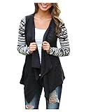 AuntTaylor Womens Cardigans Solid High Low Long Sleeve Boho Open Front Blouses Cardigans