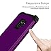 Lontect Compatible Galaxy S9 Heavy Duty Three Layer Hybrid Sturdy Armor High Impact Resistant Protective Cover Case for Samsung Galaxy S9, Purple/Black