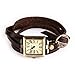 Simple Leather Vintage Female Bracelet Quartz Watch Square Wristwatch Brown