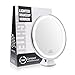 Terresa 7X Magnifying Lighted Makeup Mirror with Suction Cup - Lightweight Travel and Oval Design Bathroom Shower Mirror with Lights and Magnification - Standing or Wall Mounted
