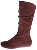 Enimay Women's Winter Fashion High Mid Calf Slouchy Flat Casual Dress Boot