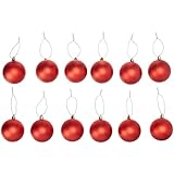 Vickerman Drilled UV Matte Ball Ornaments, 2.75-Inch, Red, 12-Pack