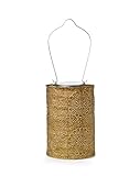 Allsop Home and Garden Soji Stella LED Outdoor Solar Lantern, Handmade with Weather-Resistant UV Treated Tyvek Fabric, Stainless Steel Hardware, Auto sensor on/off, for Patio, Deck, Garden, Color (Bronze)