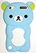 Bukit Cell 3D Cartoon Bundle 4 Items: Baby Blue Bear Soft Silicone Case for iPod Touch 6 6th Generation / 5 5th Generation + Cleaning Cloth + Screen Protector + Metallic Stylus Touch Pen