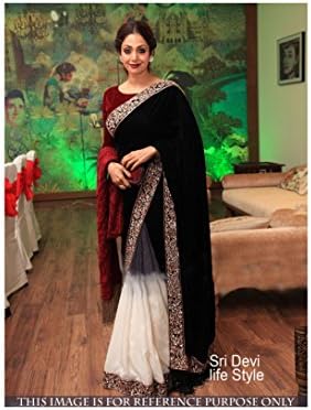 IndianTrends Women's Exclusive Saree Party Wear Designer Bollywood Replica Sari One Size Black