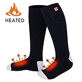 GLOBAL VASION Rechargeable Battery Heated Socks Kit for Chronically Cold Feet for Women and Men (Dark Blue)