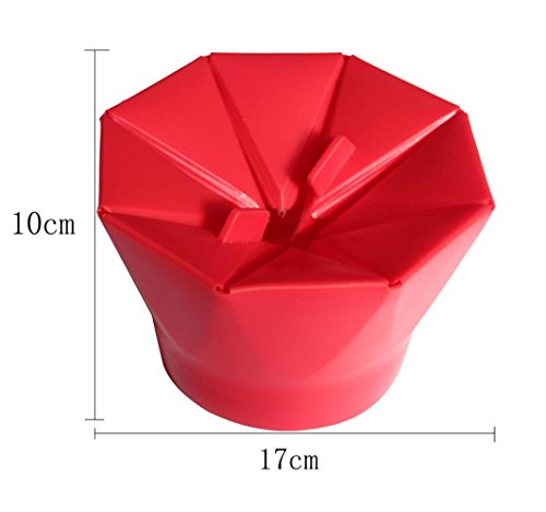 Gotd Silicone Popcorn Bucket Maker Container Healthy Cooking Tools, Support Microwave (Red)