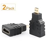 SHD HDMI Adapter Micro HDMI Male to HDMI Female HDMI Coupler Gold plated HDMI Cable Connector-2Pack