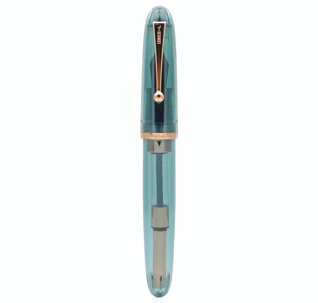 JINHAO DADAO 9019 Fountain Pen Acrylic Ink Pen with Ink Converter (Medium Nib, Transparent Light Blue) — image 1