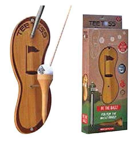 Golf Ball Deluxe Toss Game - 100% Bamboo - Be The First to Land The Ball Up On The Tee! (All Parts I - //coolthings.us