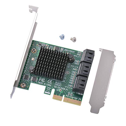 XCSOURCE PCI-E to SATA 3.0 Three Generations PCIE SATA3 Expansion Card 6-Port IPFS AC1723