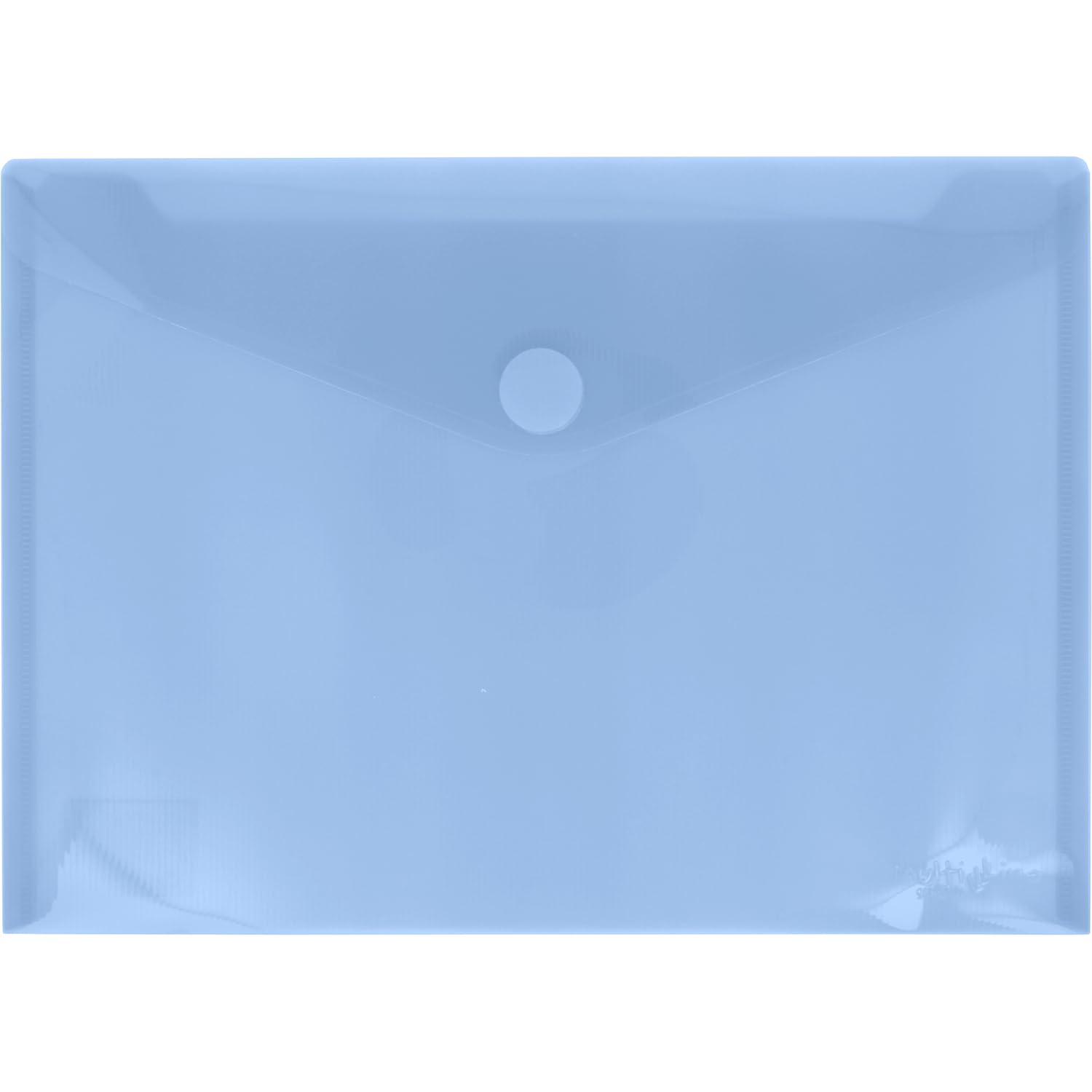 Grafoplás Pack of 10 Plastic Velcro Envelopes Folio Plus Light Blue Multiline 33.5 x 24 cm Translucent Lined Polypropylene Perfect for A4 Documents