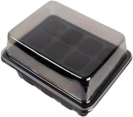 12 Grow Trays with Humidity Dome and Cell Insert - Mini Propagator for Seed Starting and Growing Healthy Plants - Durable, Reusable and Recyclable – 10 Pack – 120 Cells (12 Grow Trays)
