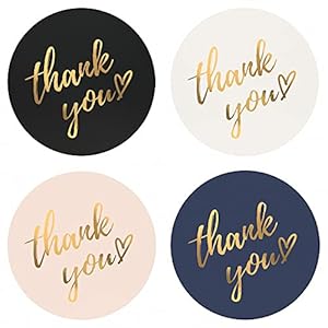 Mobiusea Party Thank You Stickers Roll | Simple and Sincere | 1.5 inch | Waterproof | 500 Labels for Small Business…