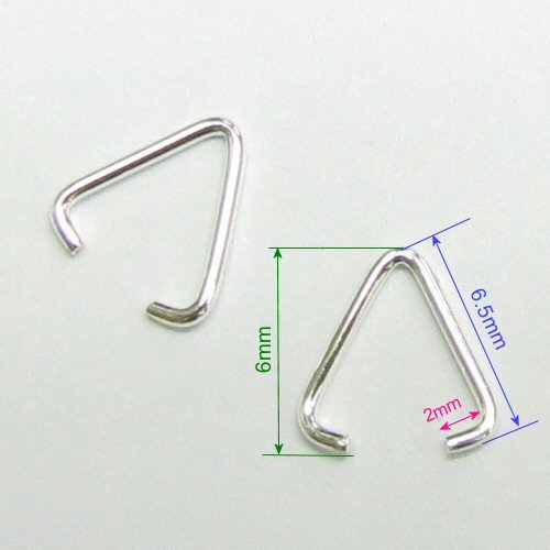 20 pcs Sterling Silver Triangle Jump Rings Bail Connector 6.5mm/Findings/Bright