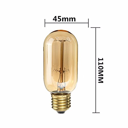Antique Vintage bulbs,Elfeland Edison Filament Light Bulbs Dimmable 40W Classic Squirrel Cage Filament Incandescent Light Bulb 180LM E26/E27 Medium Base(2 Pack) - Thumbnail 4