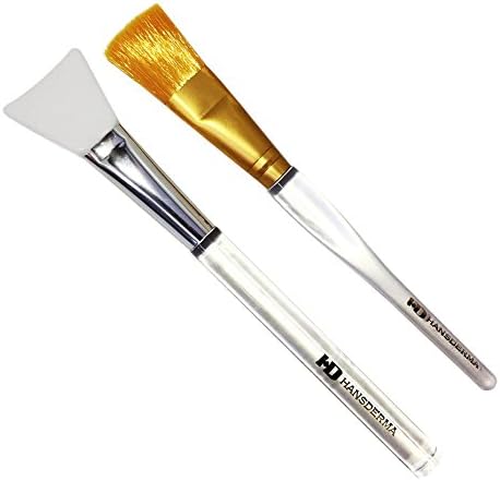 Hansderma SkinSoft Facial Mask Brush (Golden and Silicone Brush Combo), Made in Korea, Best Quality.