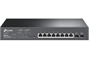 TP-Link TL-SG2210MP | Jetstream 10 Port Gigabit Smart Managed PoE switch | 8 PoE+ Ports @ 150W, 2 SFP Slots | Support Omada SDN | PoE Recovery | IPv6 | Static Routing | 5 Year Manufacturer Warranty