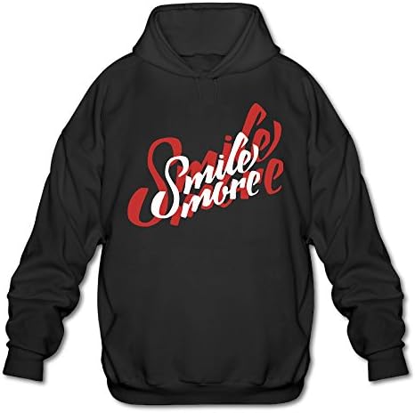 ITMEIAL Men's Roman Atwood Smile More Hoodies Black XL