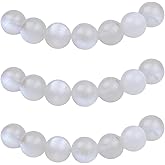 MJDCB Natural Round Stone Beads 6mm Blue Moonstone Loose Gemstone Beads for Jewelry Making Bracelet Necklace 60pcs