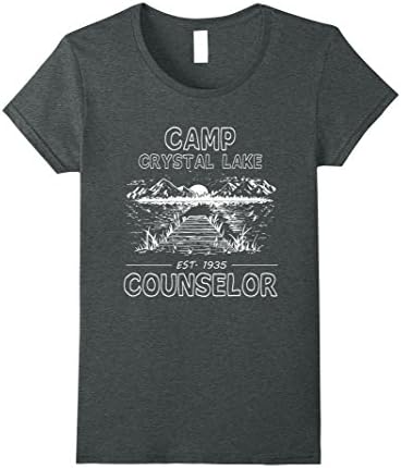 Womens Camp Crystal Lake Counselor Vintage Style Tee Shirt Large Dark Heather