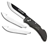 Outdoor Edge Onyx EDC, OX-30, Replaceable Blade Pocket Knife, Non-Slip Polymer Handle, Razor Sharp Blade (3" Black)