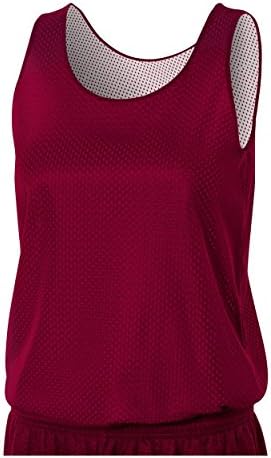 Maroon/White Ladies Small Women's Reversible Mesh Tank (Blank) Uniform Jersey Top