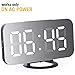 Wellonice Digital alarm clock - Stylish led Clock with 2 USB Ports - 6.5 inch display Stylish led with Automatic Brightness Control