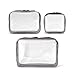 Aootech 3 Pack Clear Cosmetics Makeup Bags, Waterproof Plastic Travel Toiletry Organizer Cases (Small Medium Large Size)