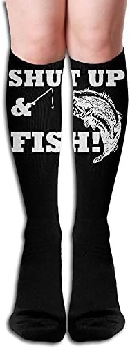 NOLIN AZU SHUT UP FISH Soft Stockings Sport Sock Athletic Running Socks For Running,Medical,Athletic,UNISEX,19.7 Inch