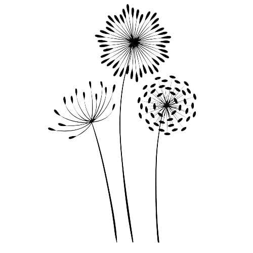 Dandelions Reusable Stencil A3 A4 A5 & Bigger Sizes Shabby Chic Modern (A3 Size - 297 x 420 mm, 11.7 x 16.5 in)