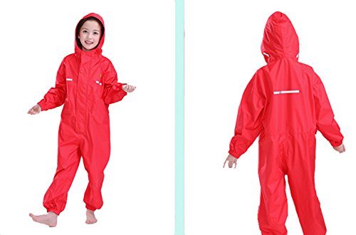 WYTbaby Kids Raincoat Ponchos Overall Rainsuit Boys and Girls Rain Gear,2-14 Years - Thumbnail 4