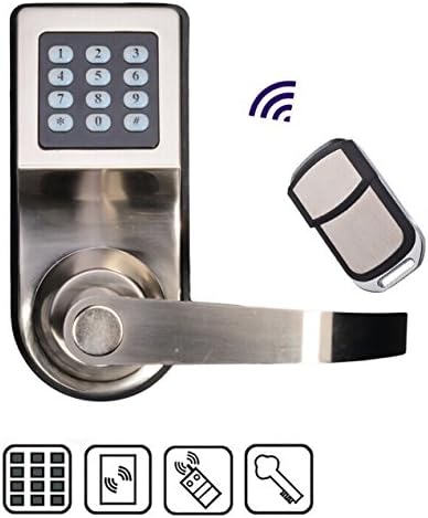 Frexercise New Zinc Alloy Electronic Smart Access Keyless Digital Code Door Lock with Remote Control RFID Card unlock (Silver)