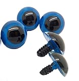 TOPWEL 50PCS Blue Plastic Safety Eyes for Sewing Crafting Buttons for Bear Doll of DIY (12mm)